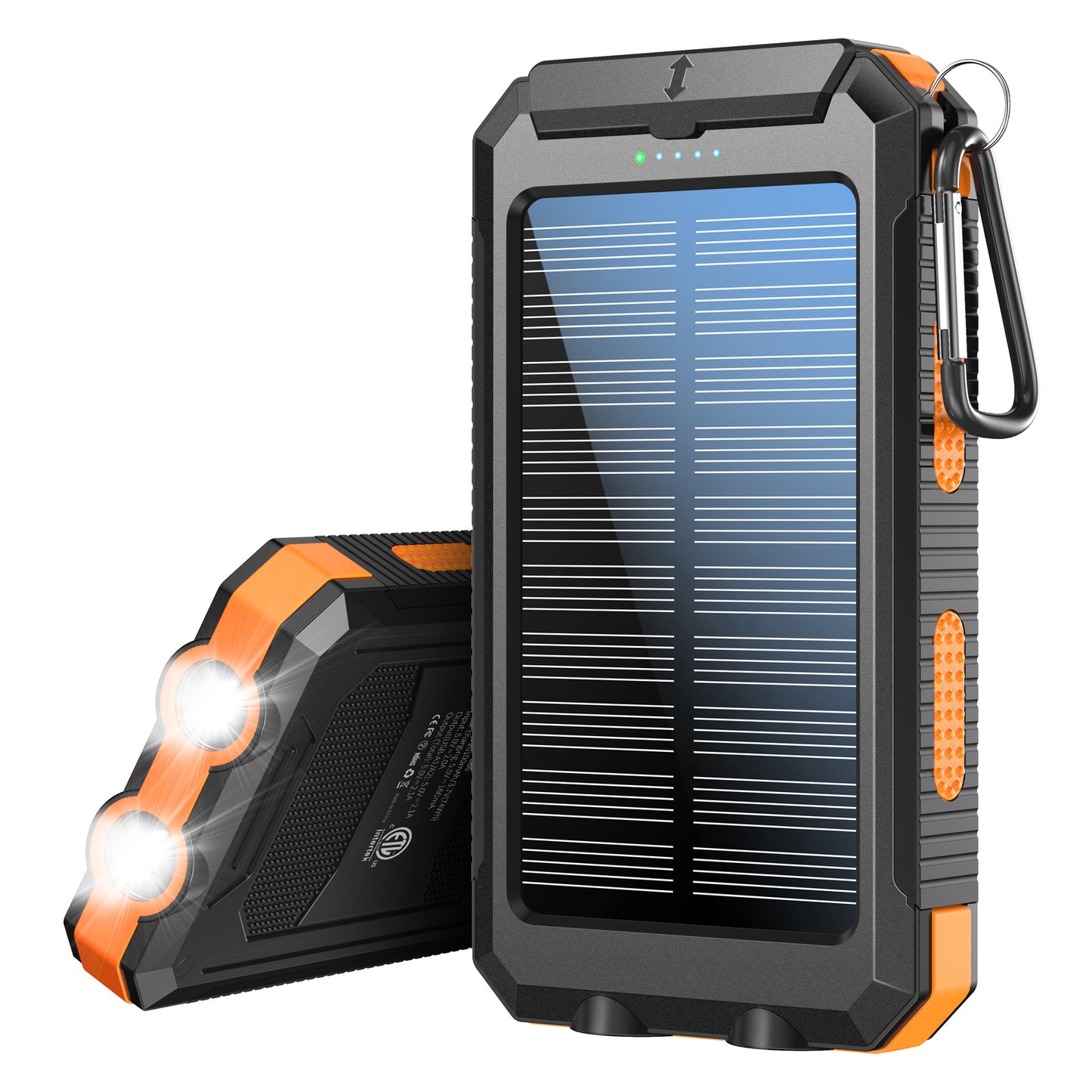 2USB Portable Super Charger Solar Power Bank With LED Flashlights 30000mAh