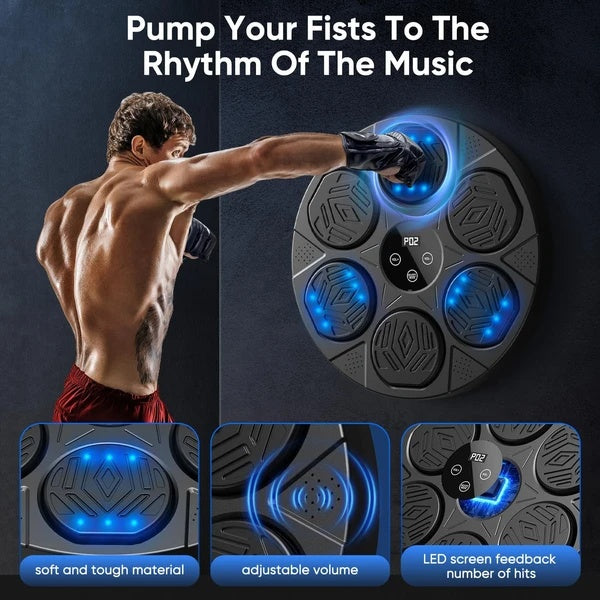Smart Bluetooth Music Boxing Machine – Wall-Mounted Workout Target with Gloves for Home & Gym