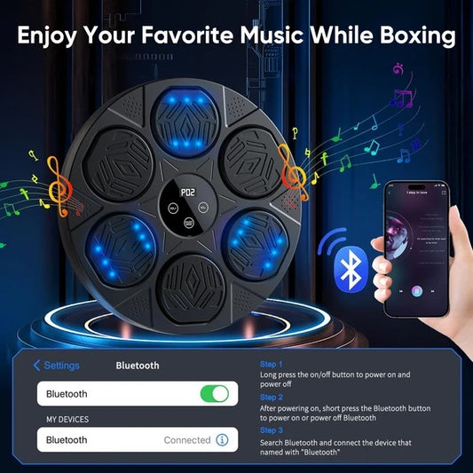 Smart Bluetooth Music Boxing Machine – Wall-Mounted Workout Target with Gloves for Home & Gym