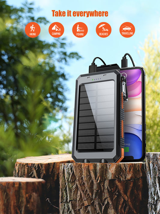 2USB Portable Super Charger Solar Power Bank With LED Flashlights 30000mAh
