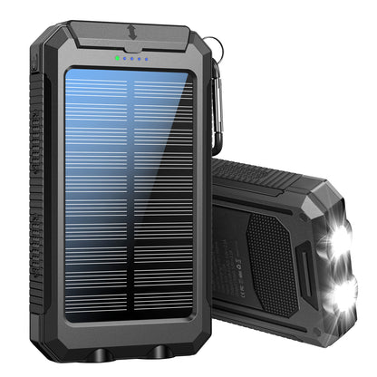 2USB Portable Super Charger Solar Power Bank With LED Flashlights 30000mAh